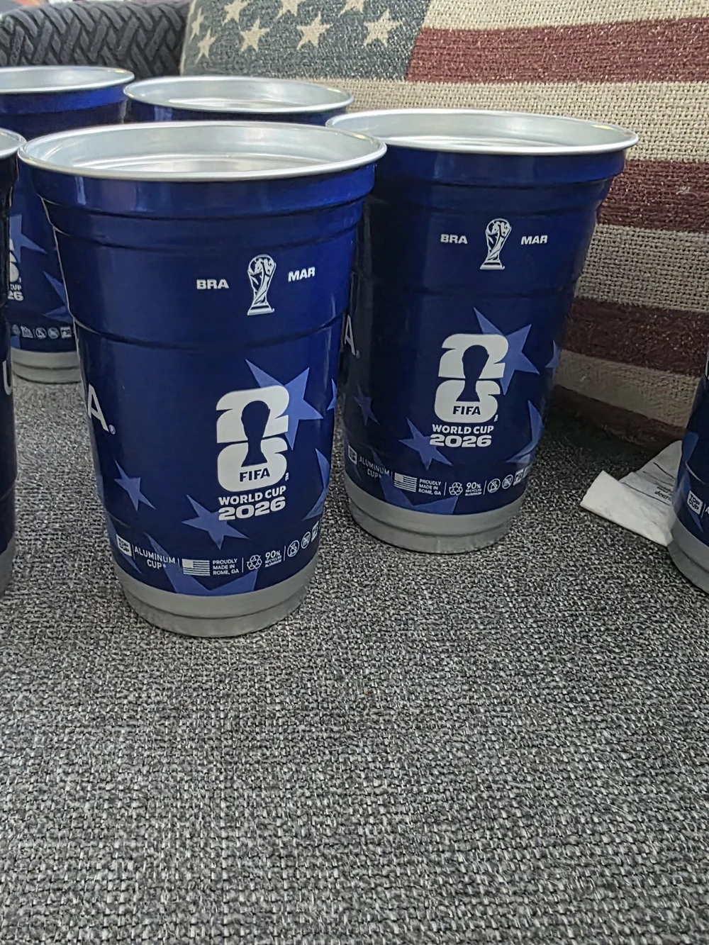 World Cup 2026 Blue Reusable Aluminum Cup